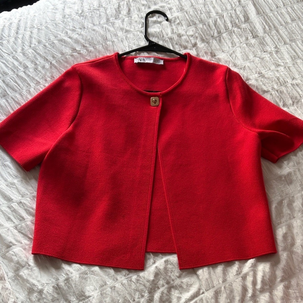 Zara| Red Women's cardigan Top